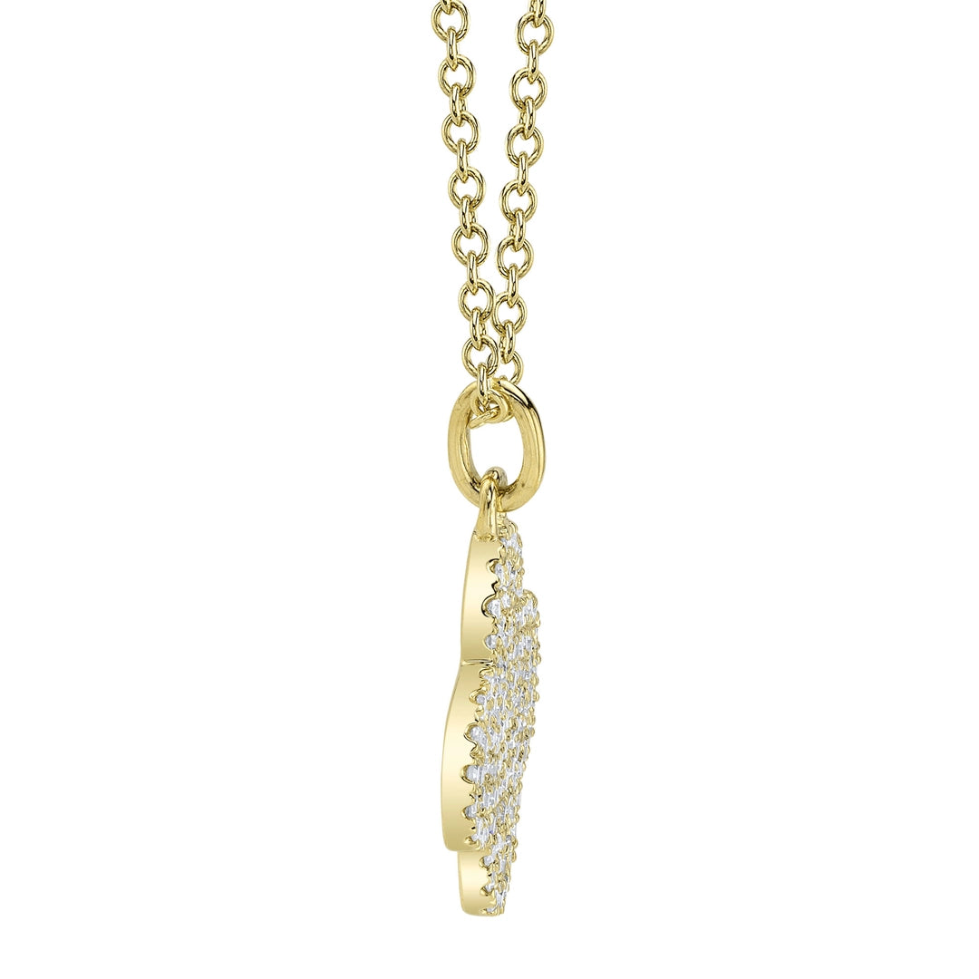 0.23Ct 14K Y/G Diamond Pave Clover Necklace