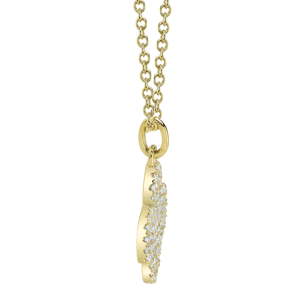 0.23Ct 14K Y/G Diamond Pave Clover Necklace