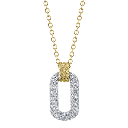 0.19Ct 14K2T Y/W Diamond Necklace