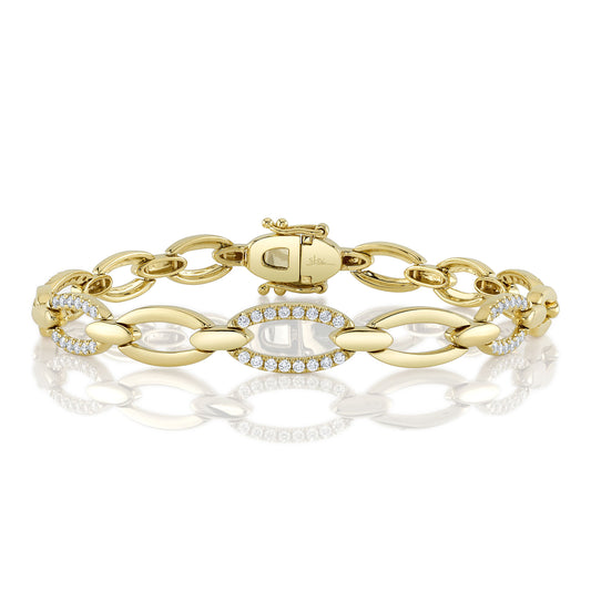 0.74Ct 14K Y/G Diamond Link Bracelet