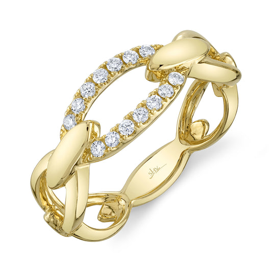 0.17Ct 14K Y/G Diamond Link Ring