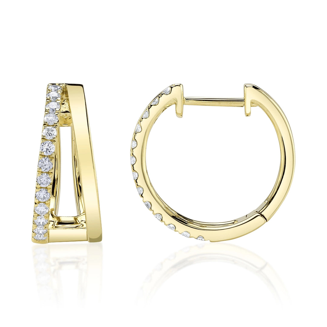 0.28Ct 14K Y/G Diamond Hoop Earring