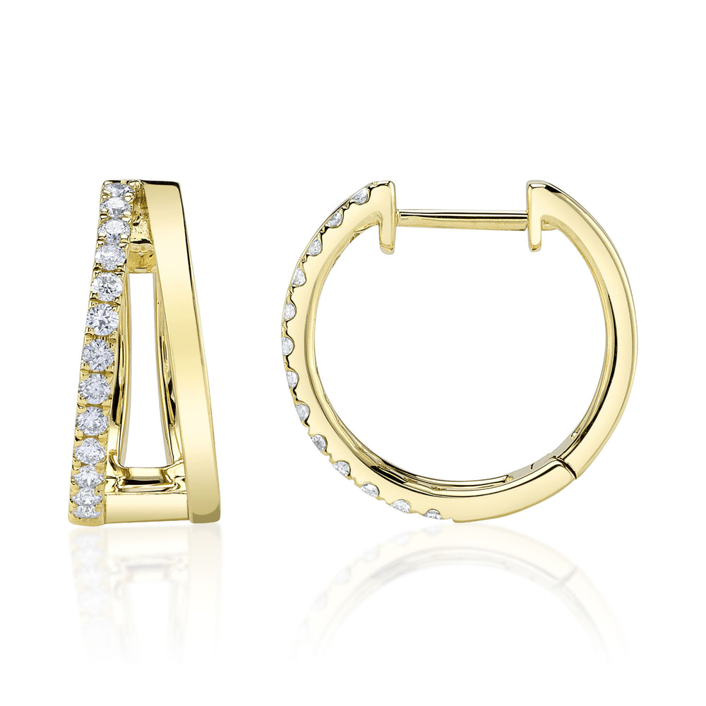 0.28Ct 14K Y/G Diamond Hoop Earring