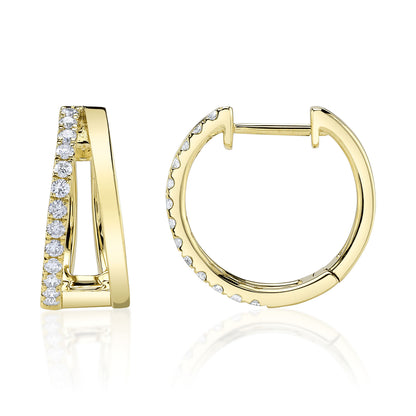 0.28Ct 14K Y/G Diamond Hoop Earring