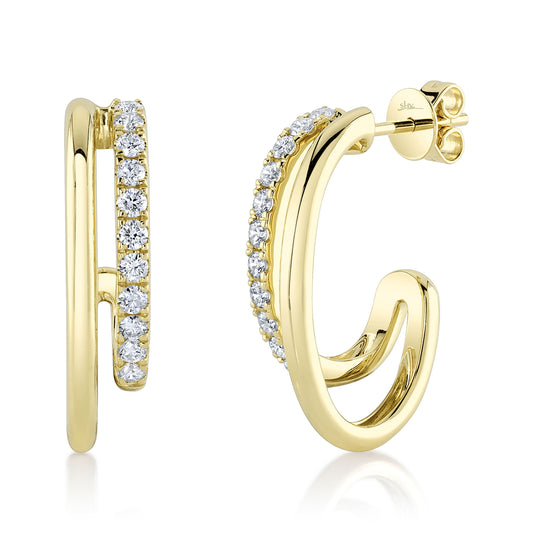 0.58Ct 14K Y/G Diamond Earring