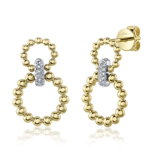0.07Ct 14K2T Y/W Diamond Circle Earring