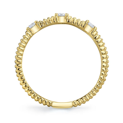 0.24Ct 14K Y/G Diamond Ribbed Band