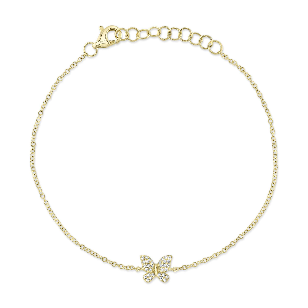 0.08Ct 14K Y/G Diamond Butterfly Bracelet