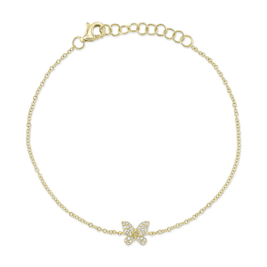 0.08Ct 14K Y/G Diamond Butterfly Bracelet