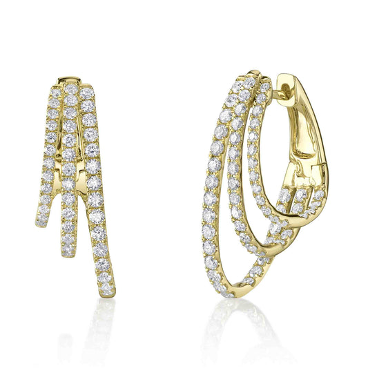 1.58Ct 14K Y/G Diamond Oval Hoop Earring