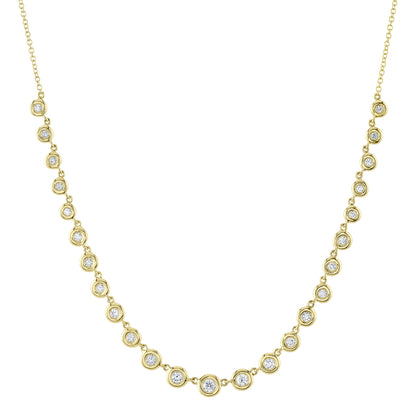0.60Ct 14K Y/G Diamond Bezel Necklace