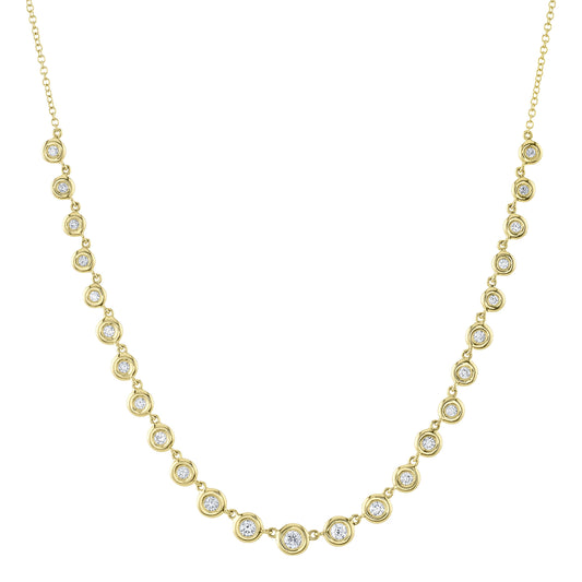 0.60Ct 14K Y/G Diamond Bezel Necklace