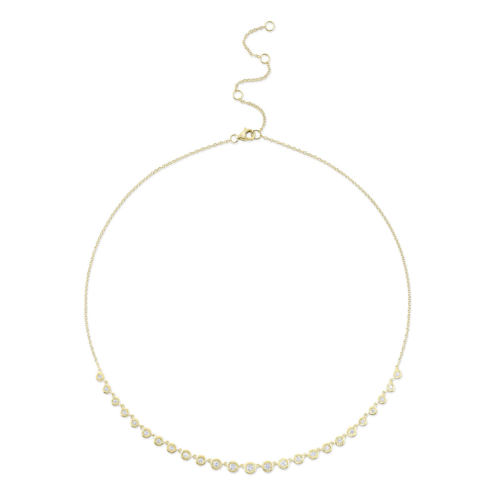 0.60Ct 14K Y/G Diamond Bezel Necklace