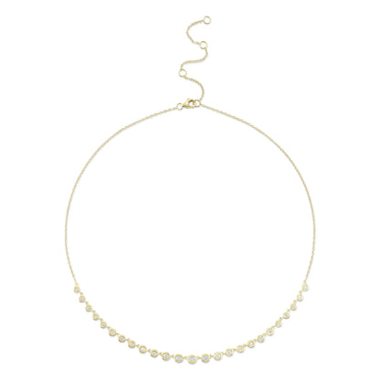 0.60Ct 14K Y/G Diamond Bezel Necklace