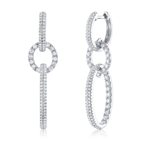 1.00Ct 14K W/G Diamond Oval Earring