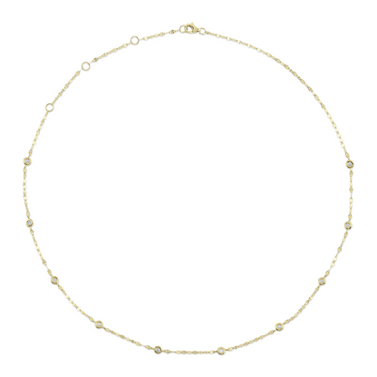 0.20Ct 14K Y/G 18" Diamonds By The Yard Sparkle Chain Necklace