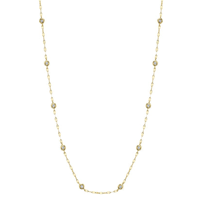 0.20Ct 14K Y/G 18" Diamonds By The Yard Sparkle Chain Necklace