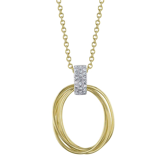 0.05Ct 14K2T Y/W Diamond Oval Necklace