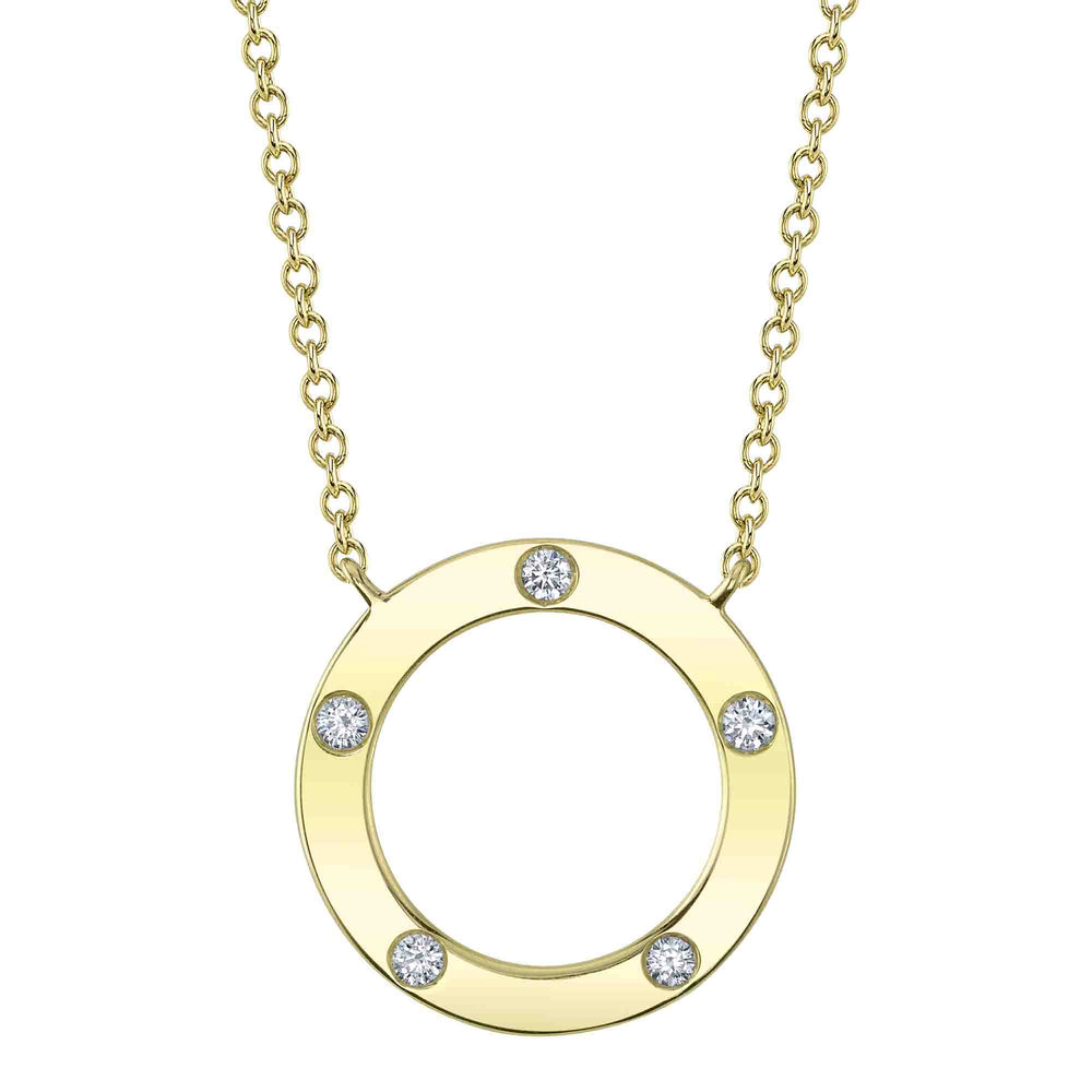 0.07Ct 14K Y/G Diamond Circle Necklace