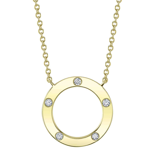 0.07Ct 14K Y/G Diamond Circle Necklace