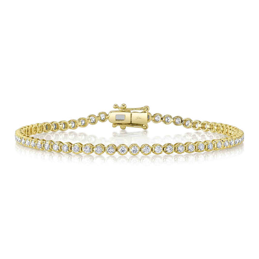 1.60Ct 14K Y/G Diamond Crown Setting Tennis Bracelet