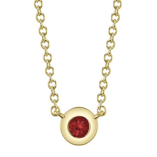 0.05Ct 14K Y/G Ruby Bezel Necklace