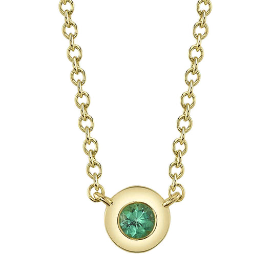 0.04Ct 14K Y/G Emerald Bezel Necklace