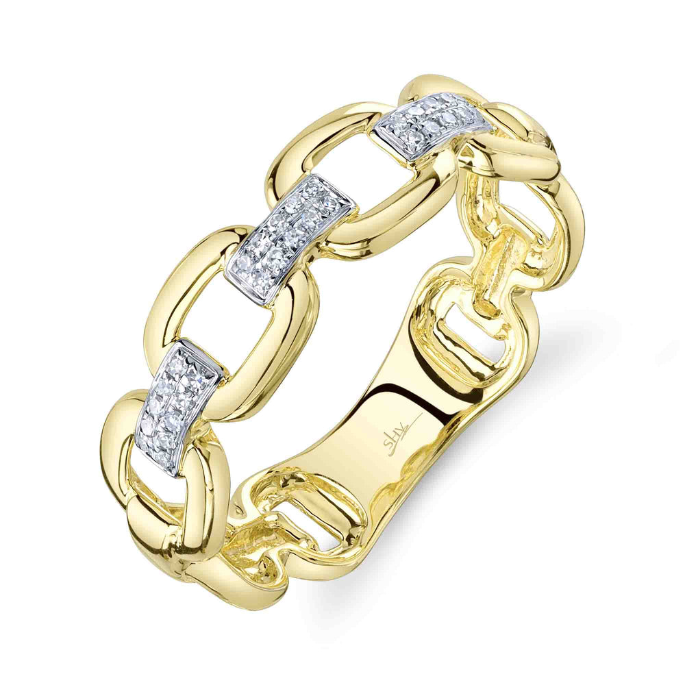0.07Ct 14K Y/G Diamond Link Ring