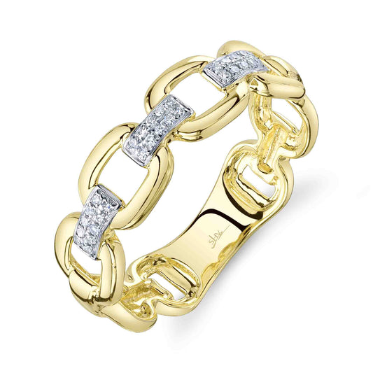 0.07Ct 14K Y/G Diamond Link Ring