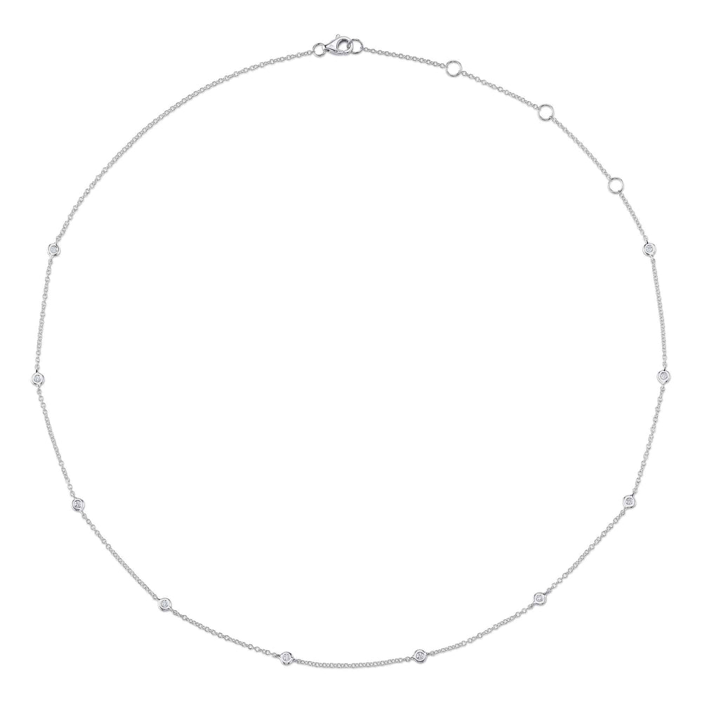 0.12Ct 14K W/G 18" Diamonds By The Yard Chain