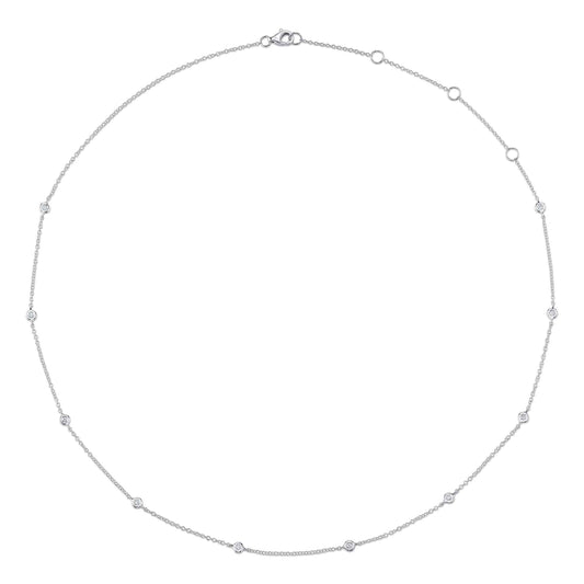 0.12Ct 14K W/G 18" Diamonds By The Yard Chain