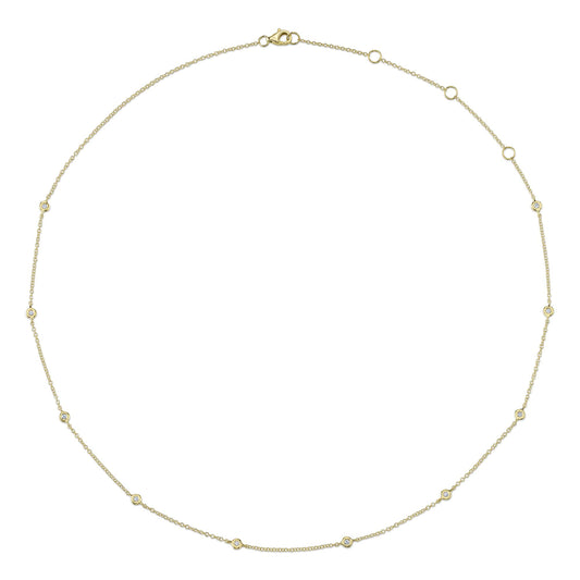 0.12Ct 14K Y/G 18" Diamonds By The Yard Chain