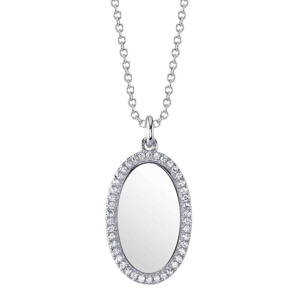 0.11Ct 14K W/G Diamond Oval Necklace