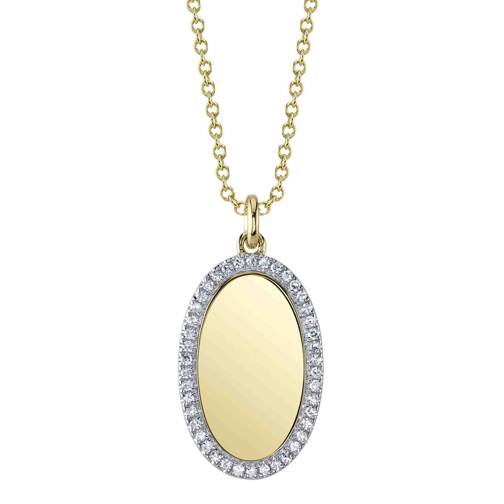0.11Ct 14K Y/G Diamond Oval Necklace