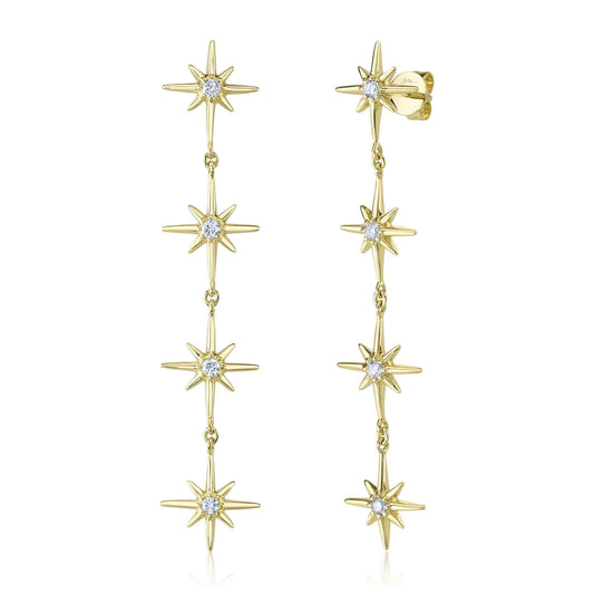 0.28Ct 14K Y/G Diamond North Star Earring