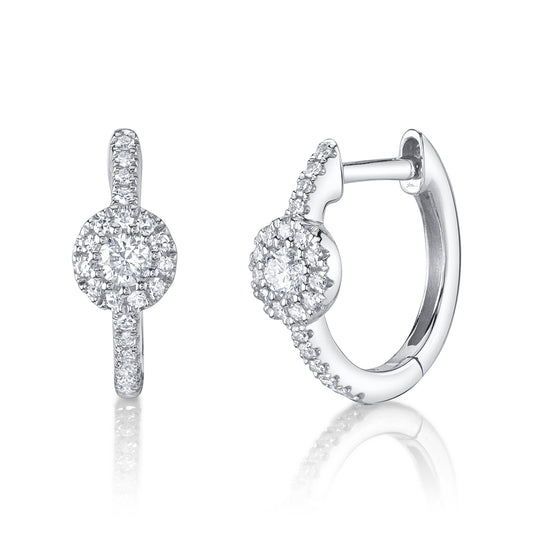 0.21Ct 14K W/G Diamond Huggie Earring