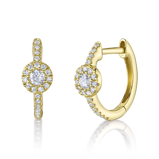 0.21Ct 14K Y/G Diamond Huggie Earring