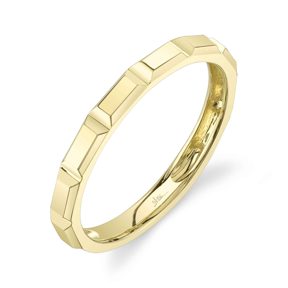 14K Y/G Geo Cut Band