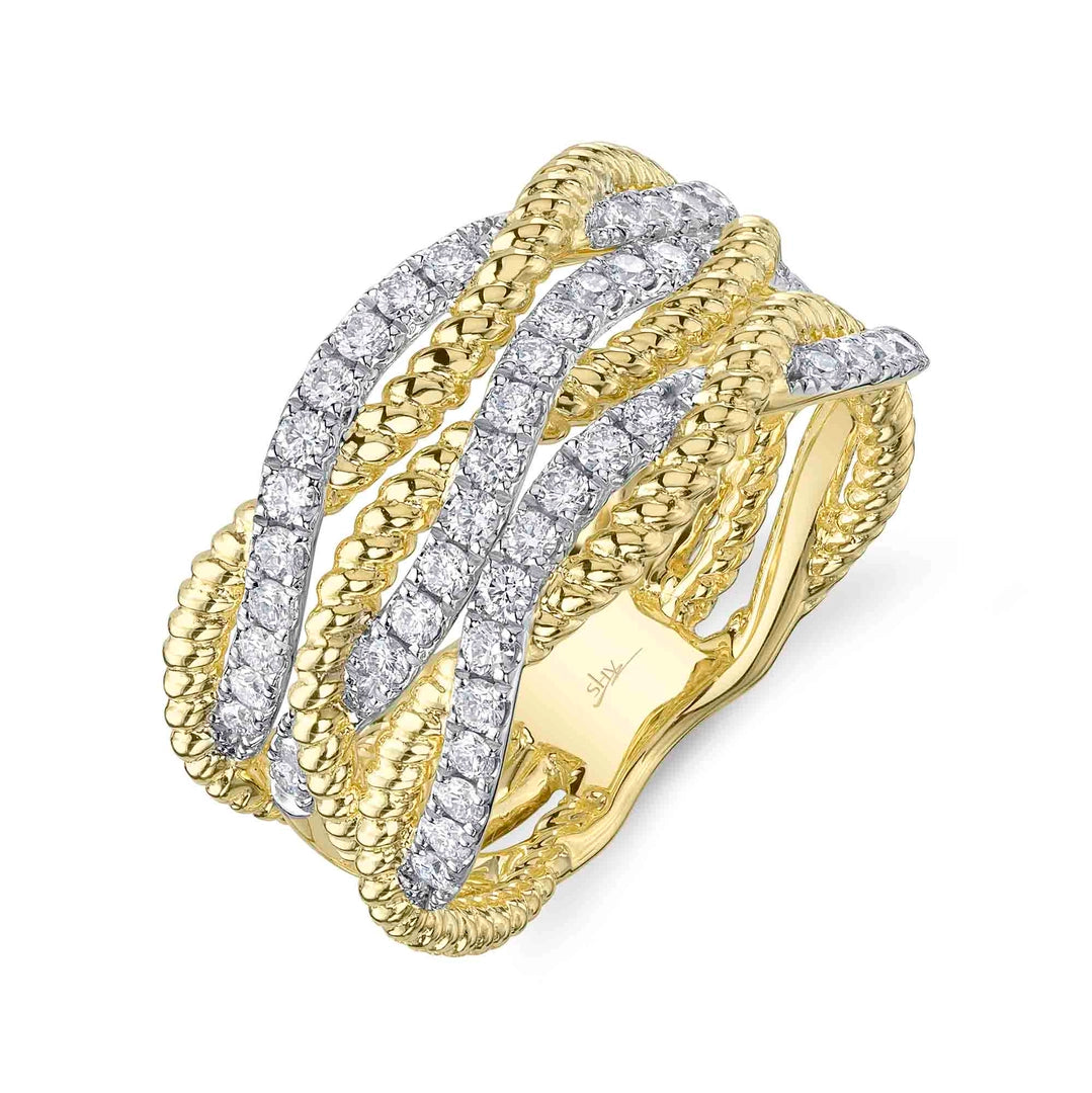 0.62Ct 14K Y/G Diamond Twisted Ring