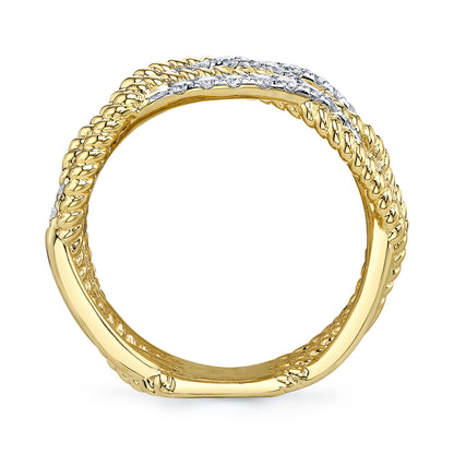 0.62Ct 14K Y/G Diamond Twisted Ring
