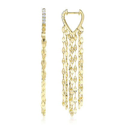 0.13Ct 14K Y/G Diamond Fringe Earring