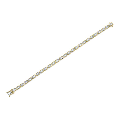 1.53Ct 14K Y/G Diamond Baguette Tennis Bracelet