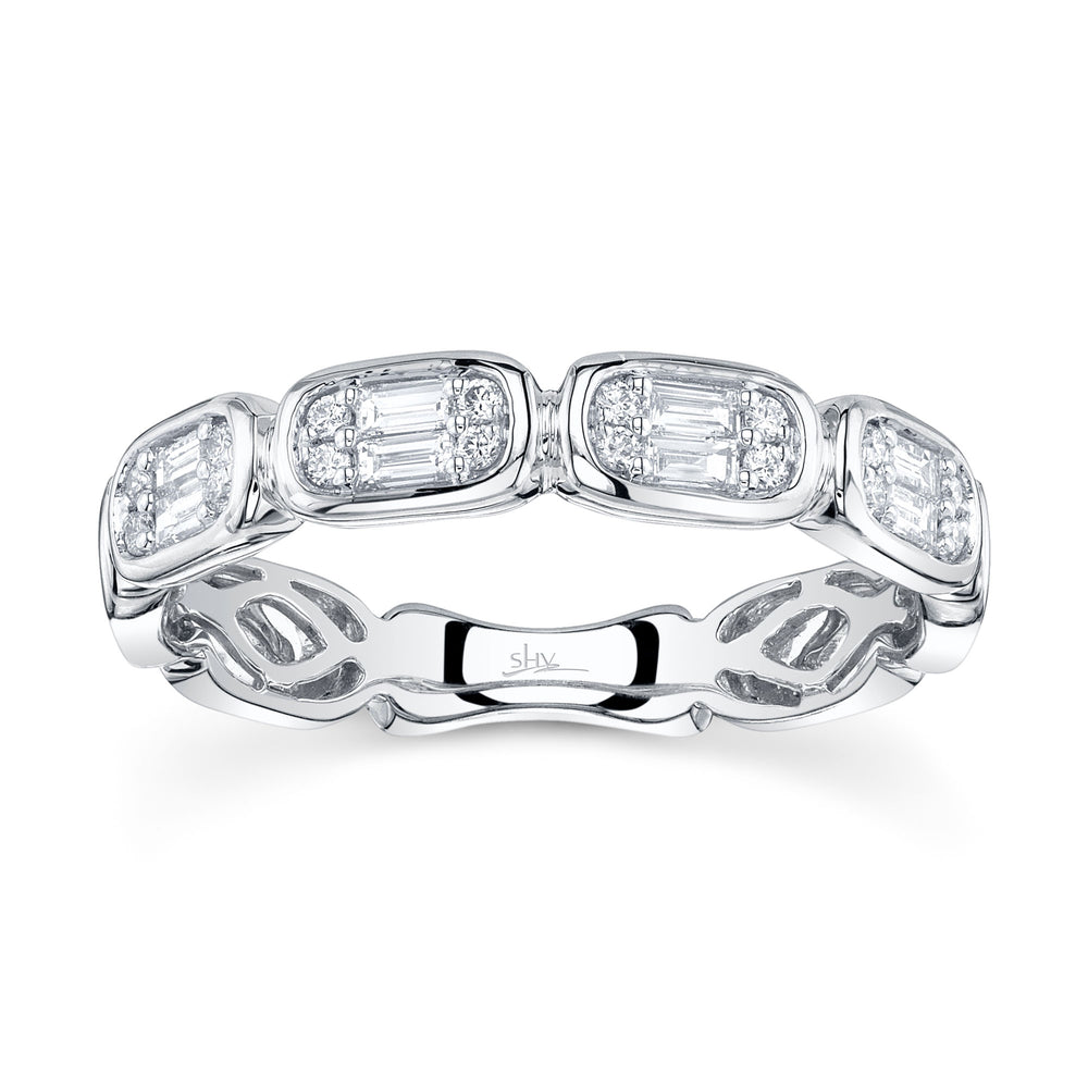 0.29Ct 14K W/G Diamond Baguette Band