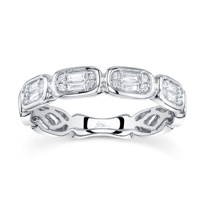 0.29Ct 14K W/G Diamond Baguette Band
