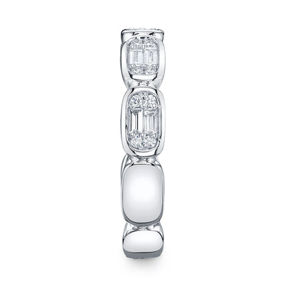 0.29Ct 14K W/G Diamond Baguette Band