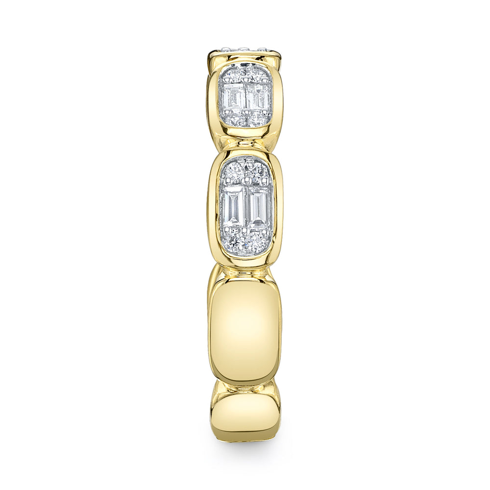 0.29Ct 14K Y/G Diamond Baguette Band