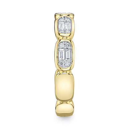 0.29Ct 14K Y/G Diamond Baguette Band