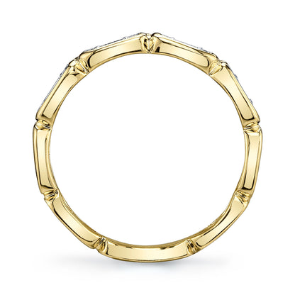 0.29Ct 14K Y/G Diamond Baguette Band