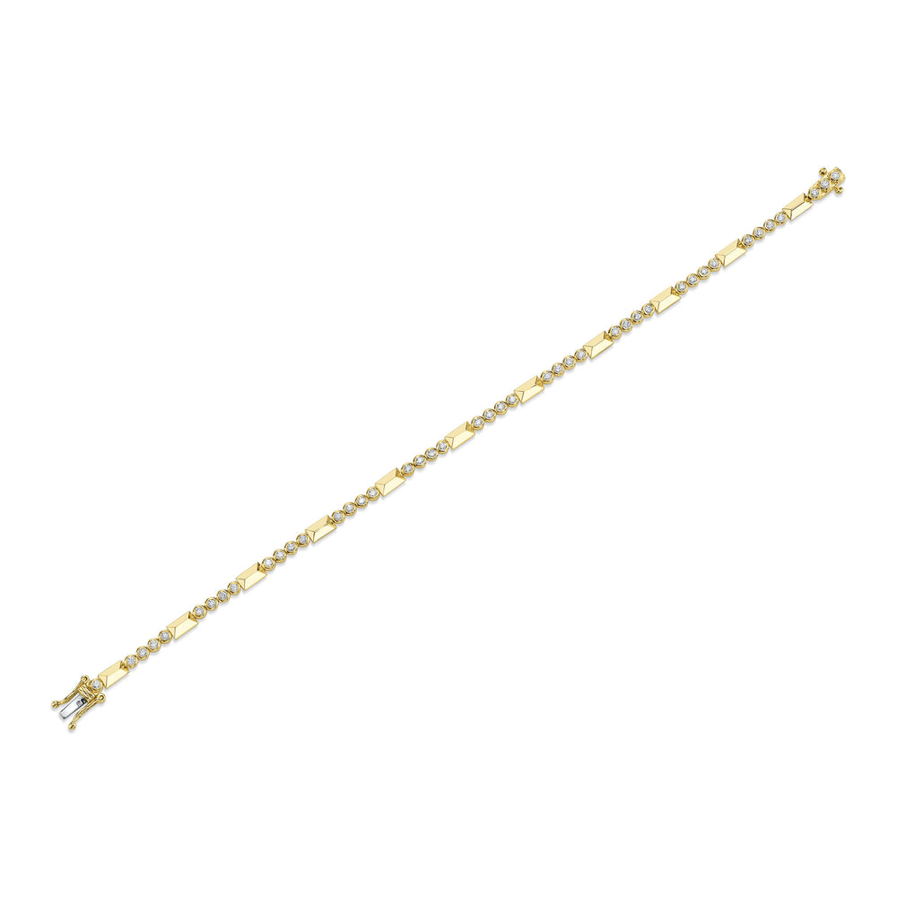 0.54Ct 14K Y/G Diamond Bezel Geo Cut Bracelet