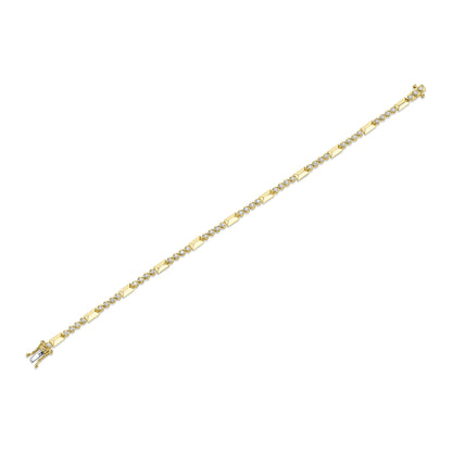 0.54Ct 14K Y/G Diamond Bezel Geo Cut Bracelet